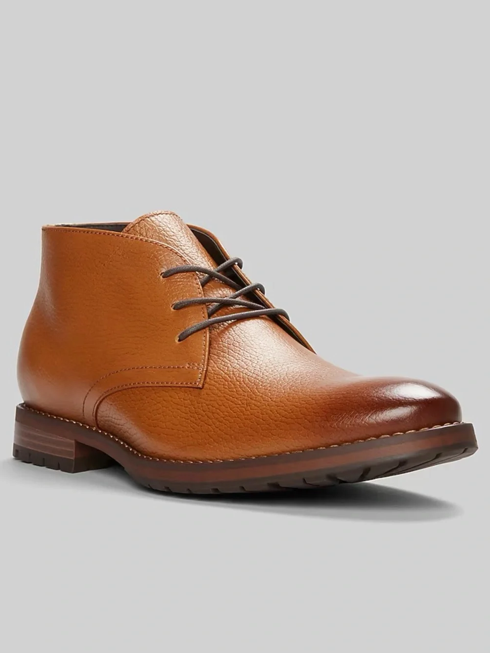 Joseph Abboud Men's Tan Pebbled Leather Chukka Boots S12 New With Tags